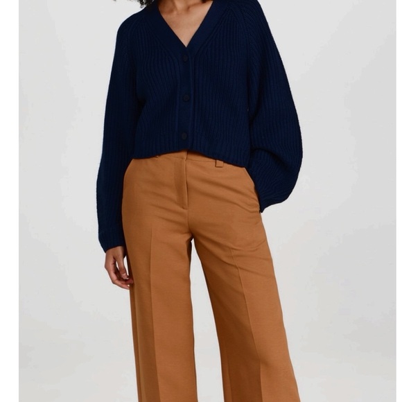 NWT Aknvas Elin Wide Leg Trouser Pant Camel Tan Size 4 - Picture 9 of 9